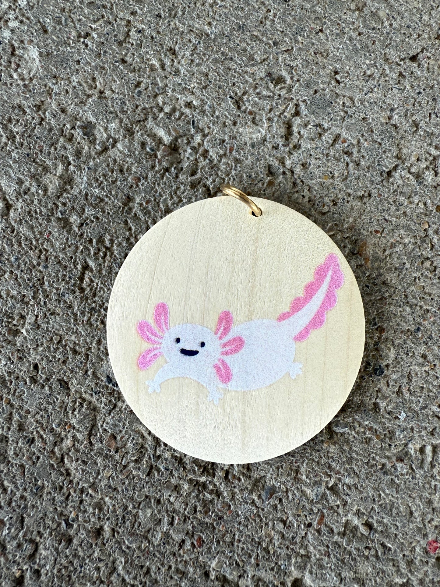 UV Printed Axolotl Keychain