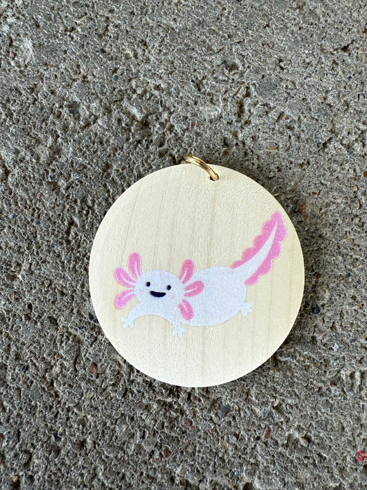 UV Printed Axolotl Keychain
