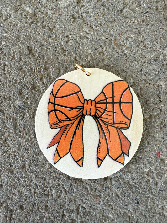 UV Printed Basketball Bow Keychain