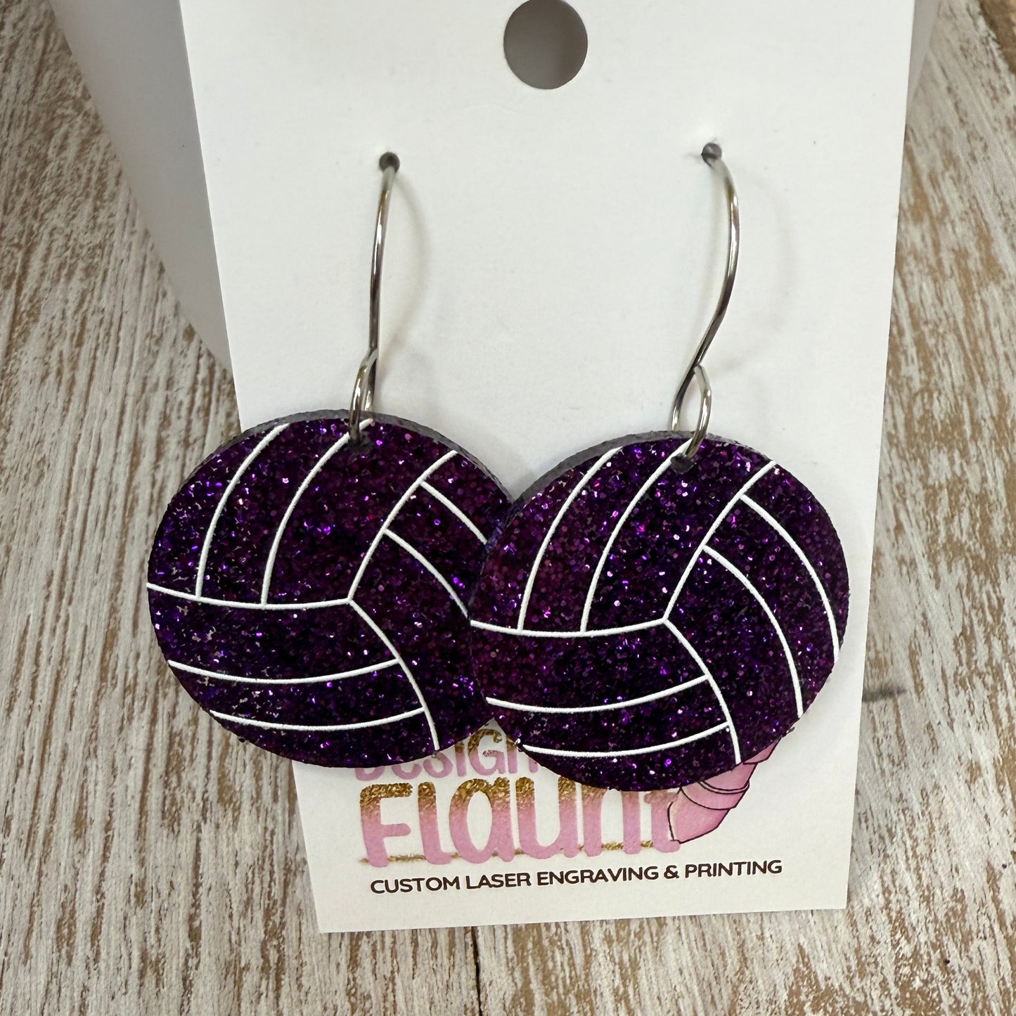 Bump, Set, Sparkle! UV Printed Volleyball Dangles