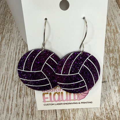 Bump, Set, Sparkle! UV Printed Volleyball Dangles