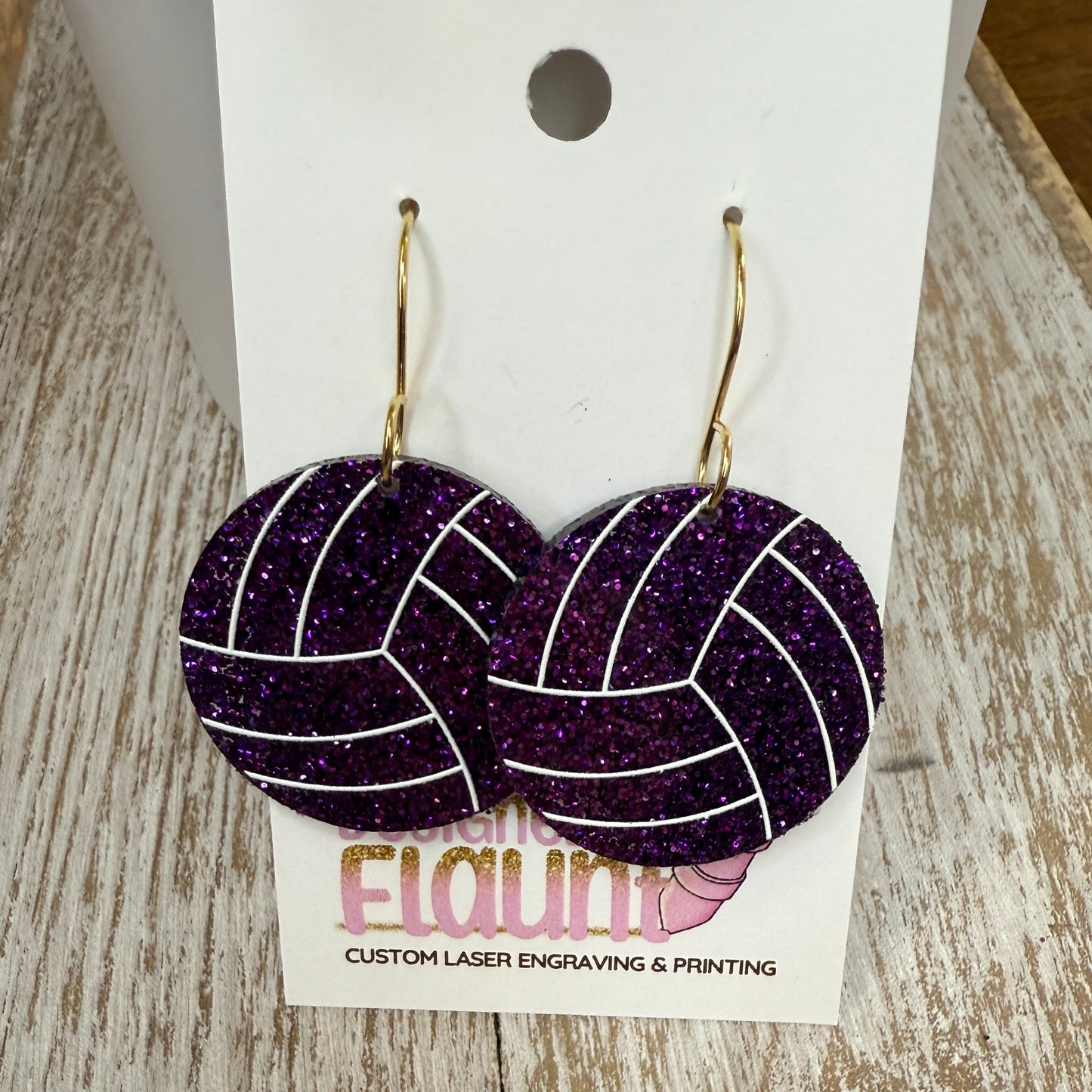 Bump, Set, Sparkle! UV Printed Volleyball Dangles