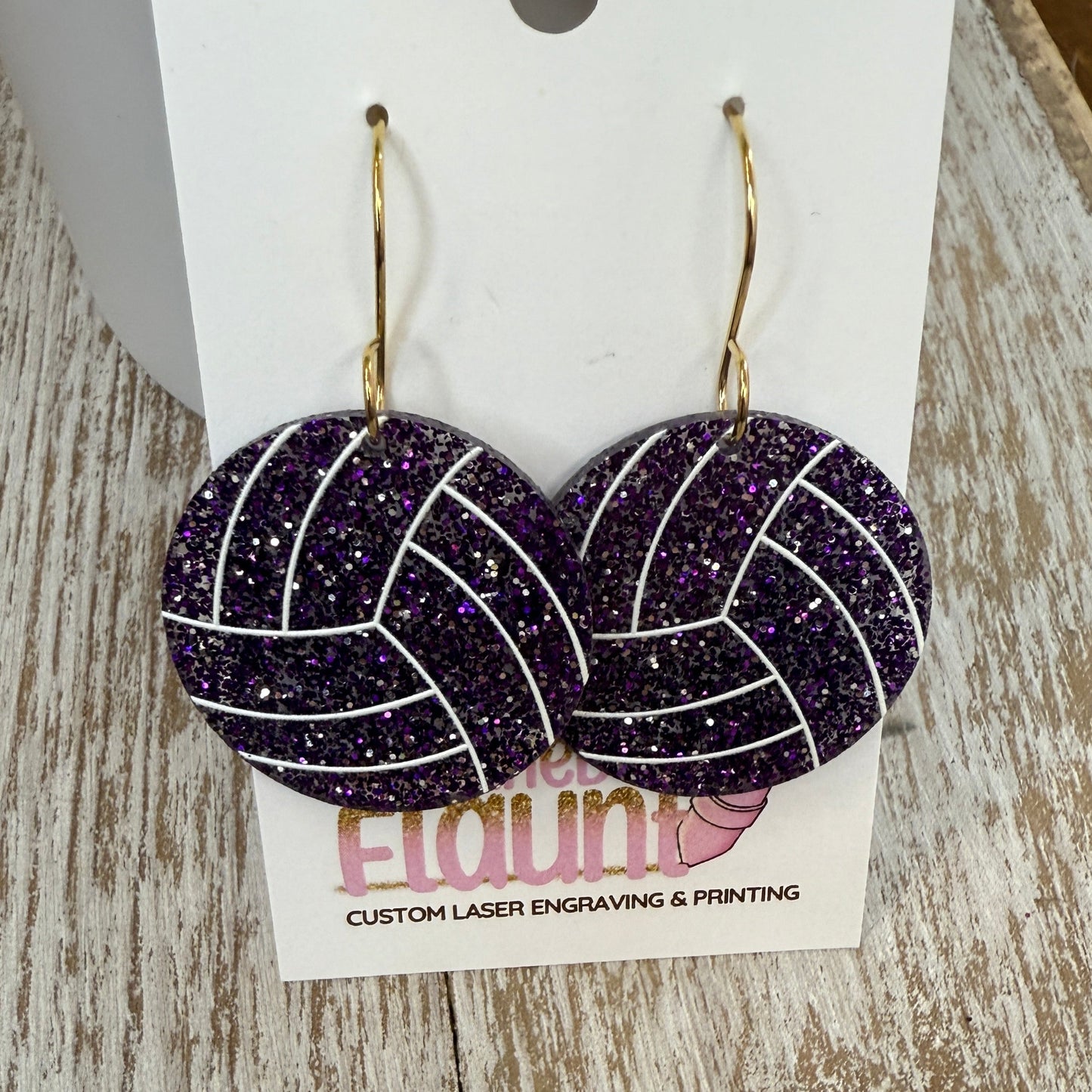 Bump, Set, Sparkle! UV Printed Volleyball Dangles