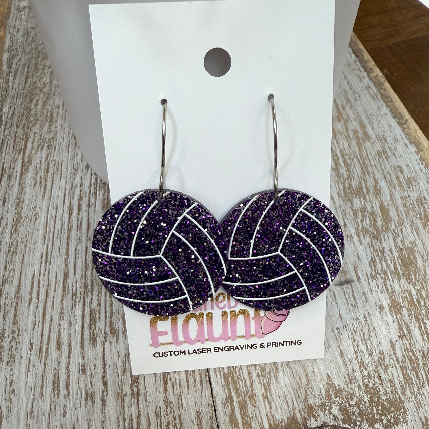 Bump, Set, Sparkle! UV Printed Volleyball Dangles