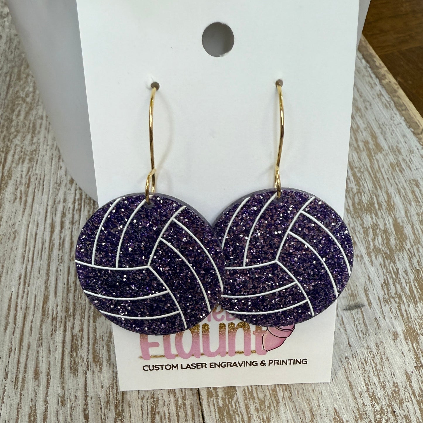 Bump, Set, Sparkle! UV Printed Volleyball Dangles