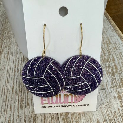 Bump, Set, Sparkle! UV Printed Volleyball Dangles