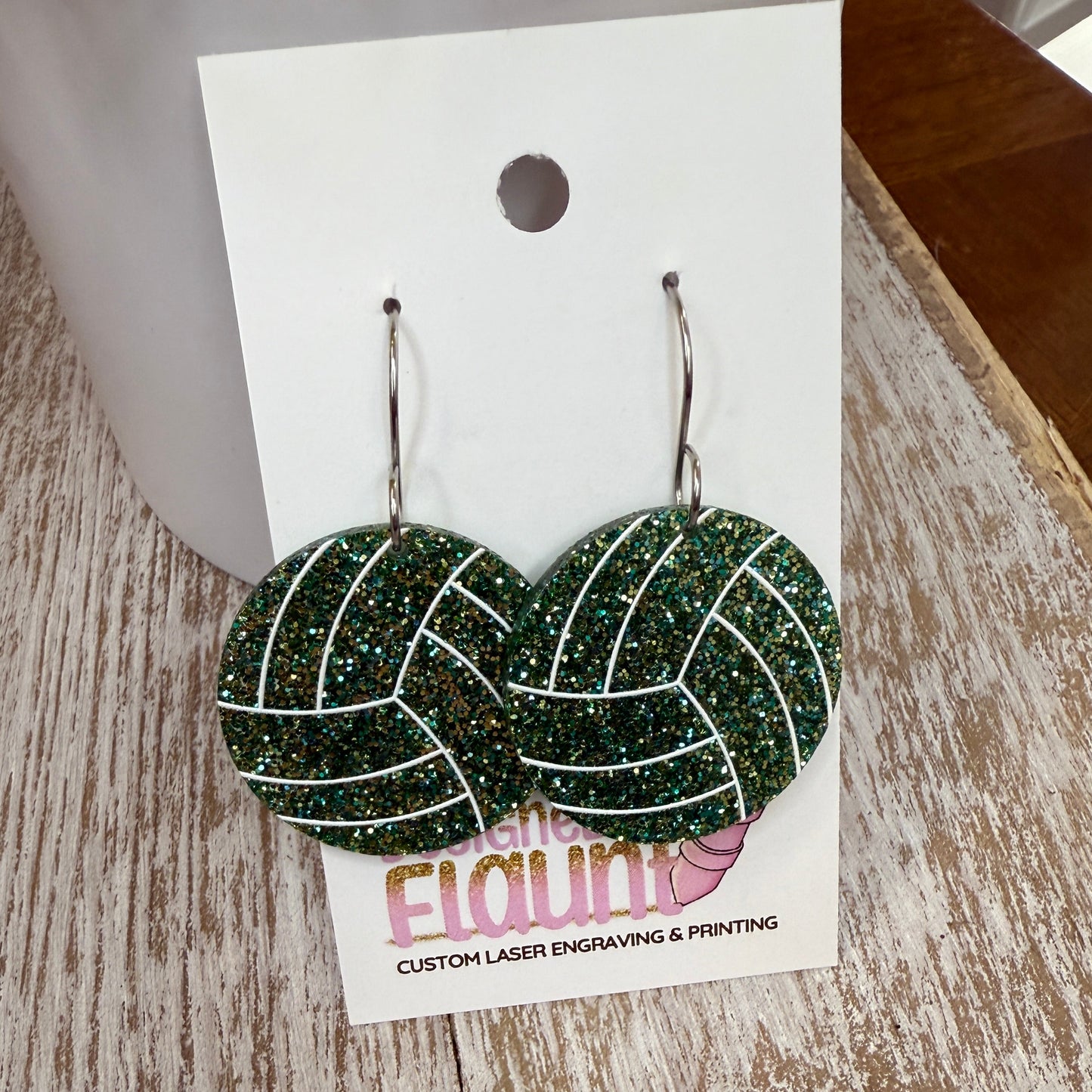 Bump, Set, Sparkle! UV Printed Volleyball Dangles