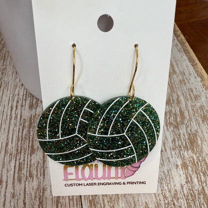 Bump, Set, Sparkle! UV Printed Volleyball Dangles