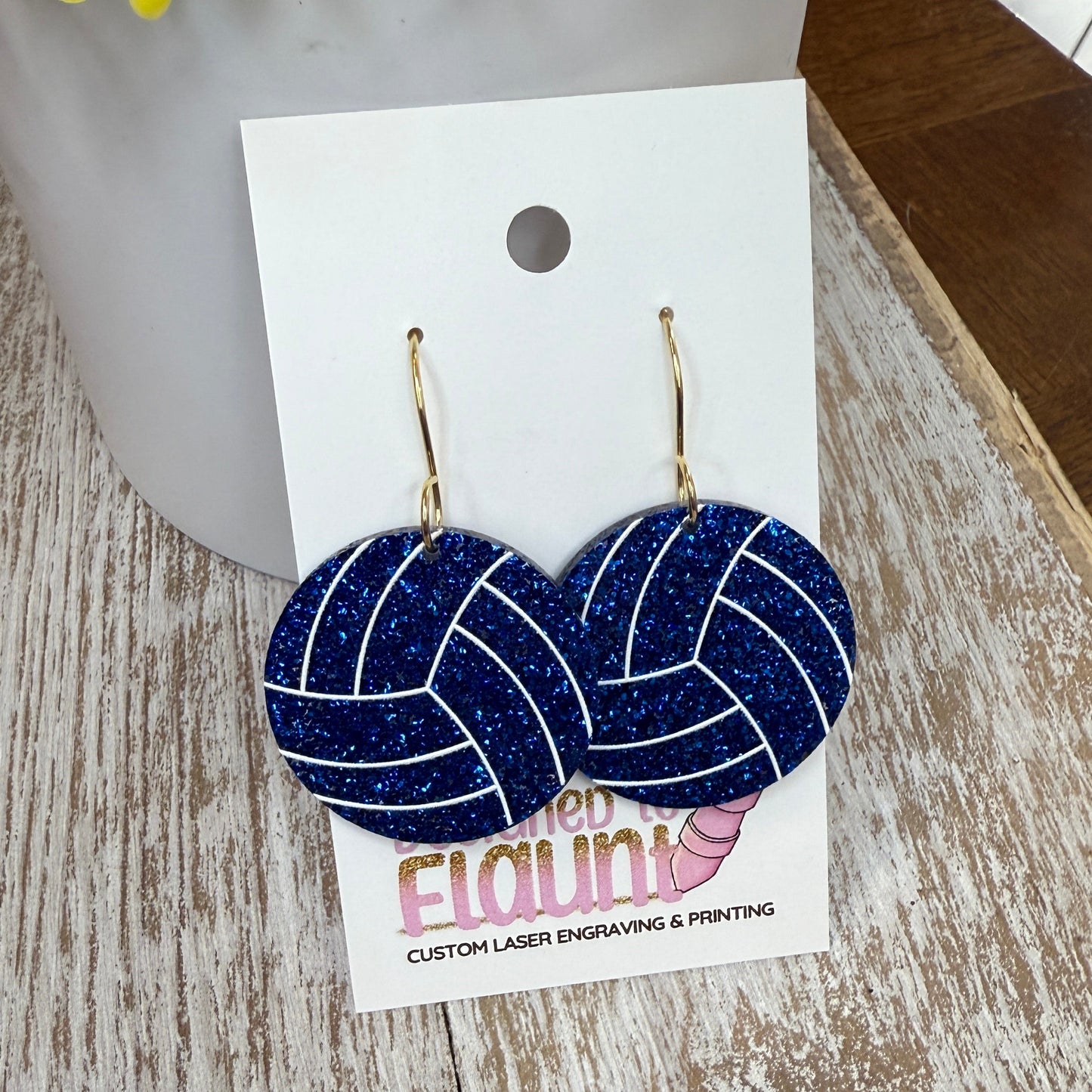 Bump, Set, Sparkle! UV Printed Volleyball Dangles