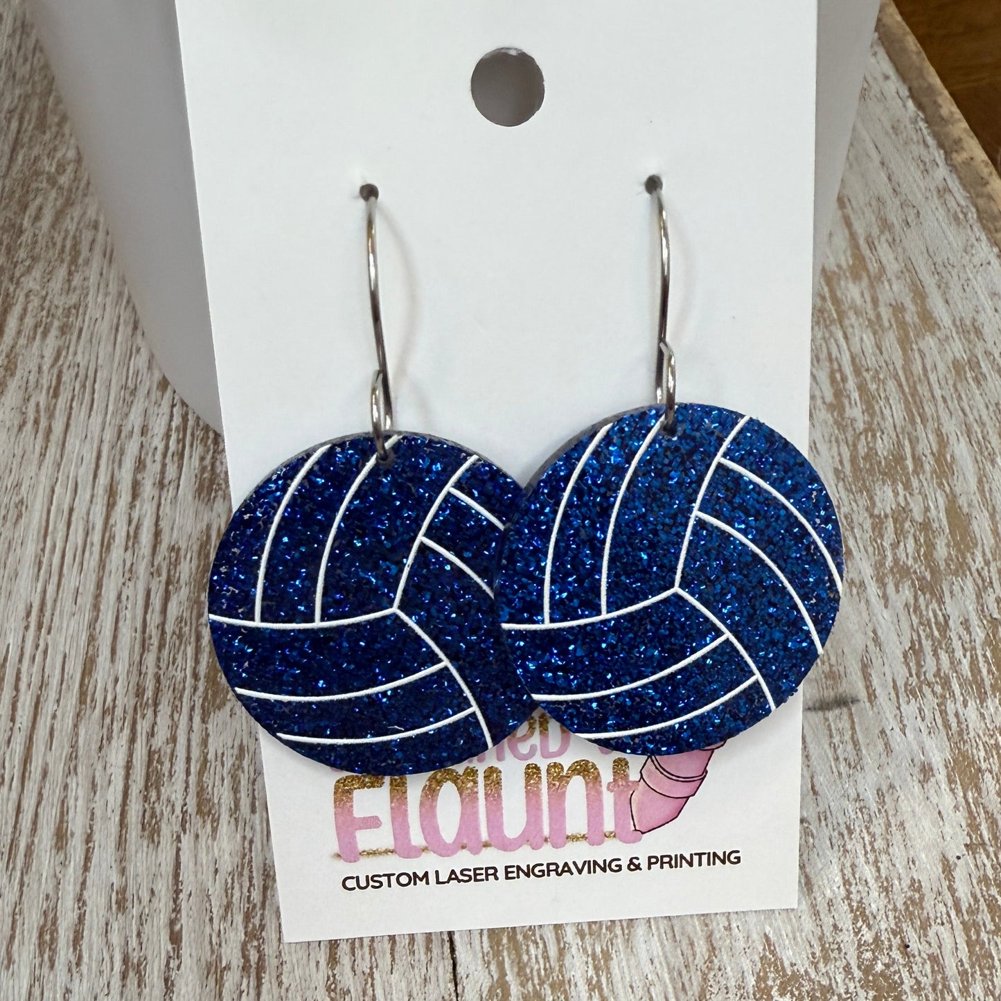 Bump, Set, Sparkle! UV Printed Volleyball Dangles