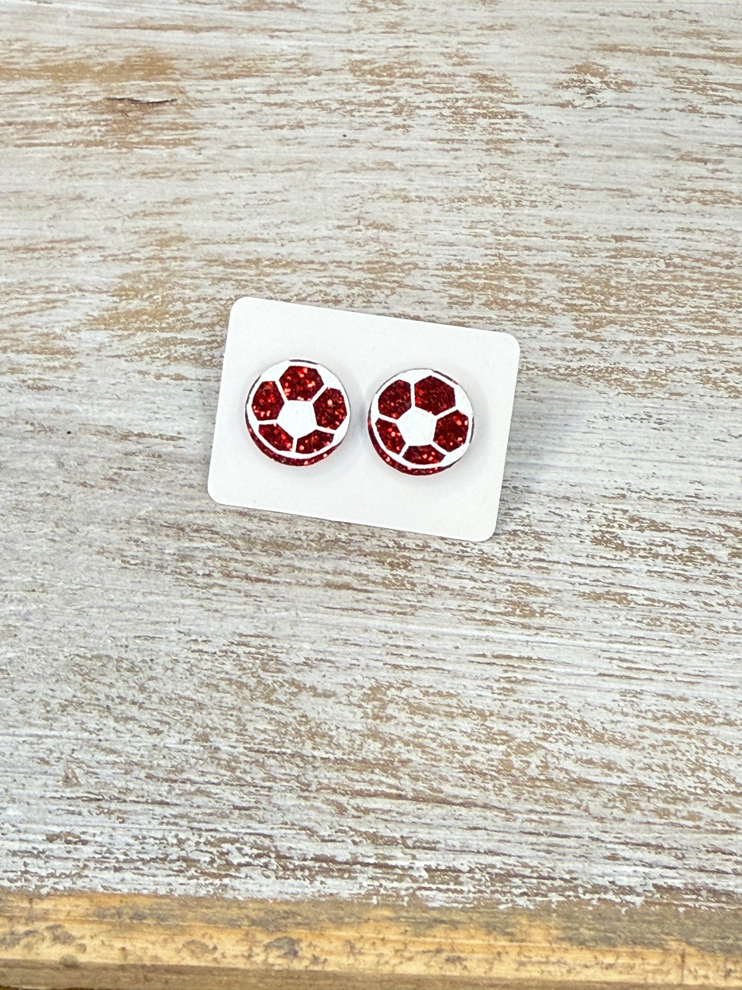 UV Printed Soccer Acrylic Stud Earrings
