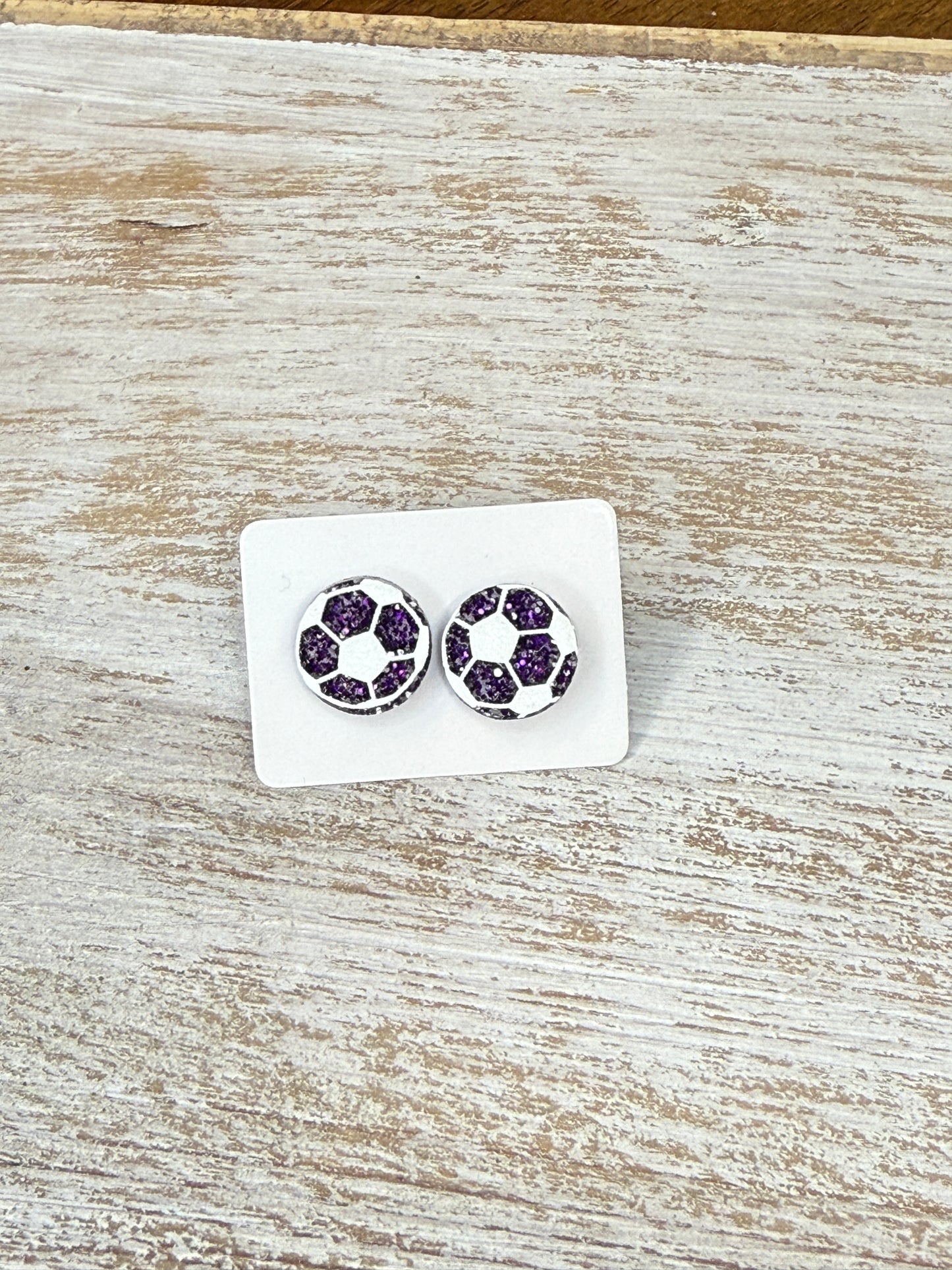 UV Printed Soccer Acrylic Stud Earrings