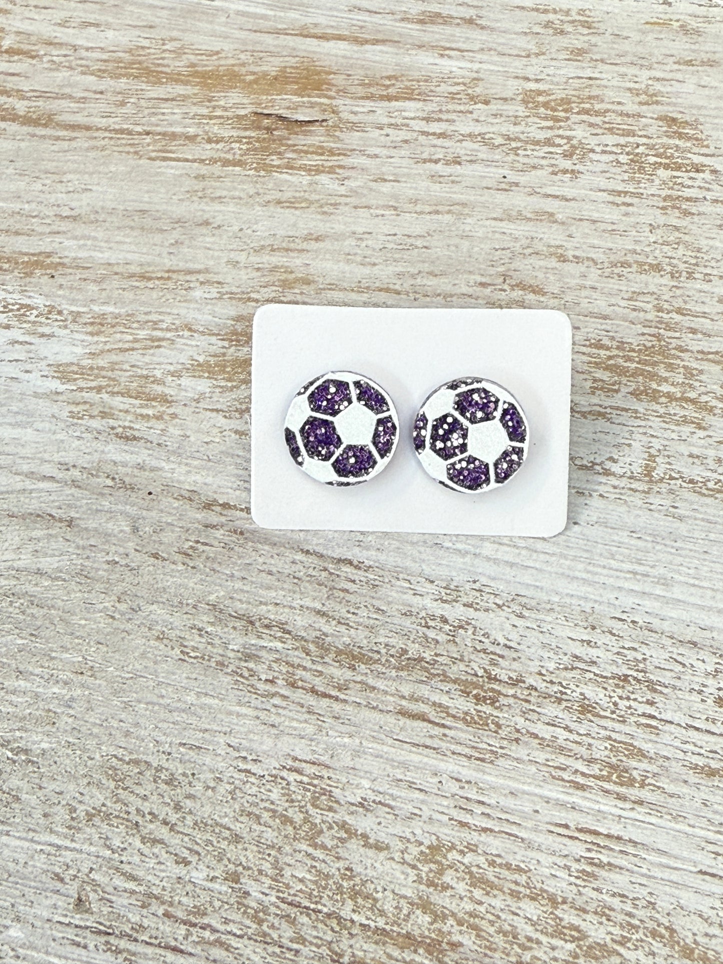 UV Printed Soccer Acrylic Stud Earrings