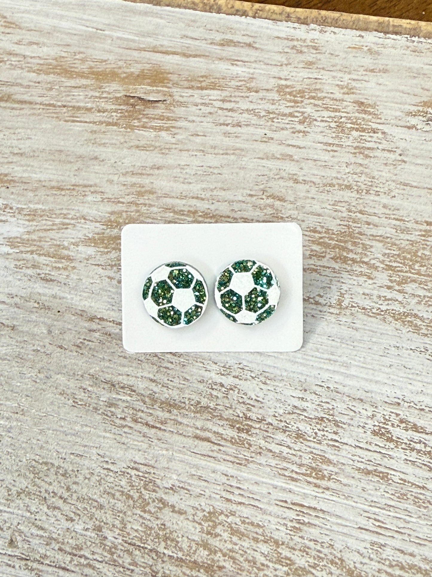 UV Printed Soccer Acrylic Stud Earrings