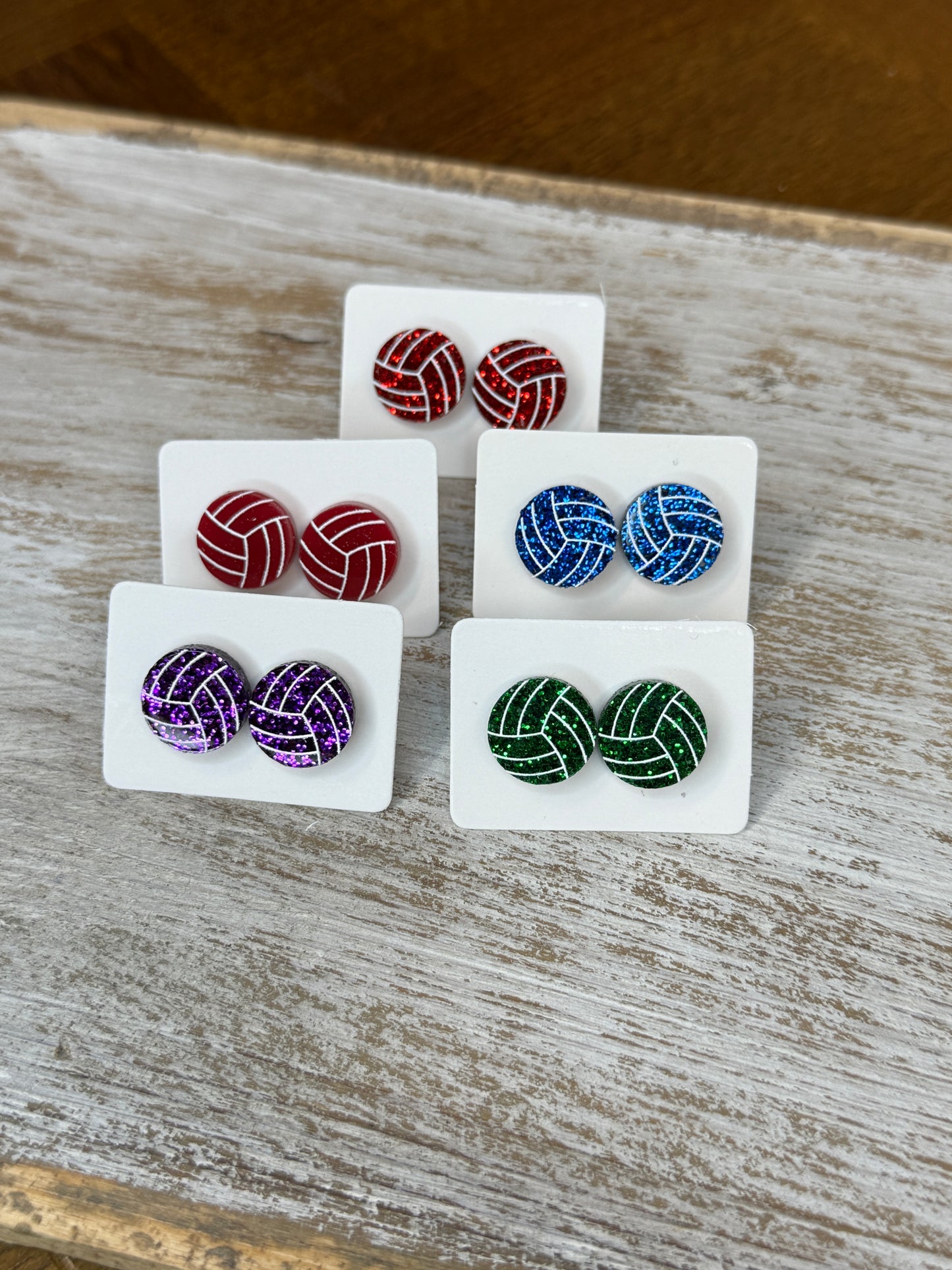 UV Printed Volleyball Acrylic Stud Earrings