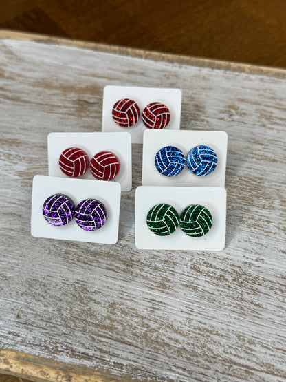 UV Printed Volleyball Acrylic Stud Earrings