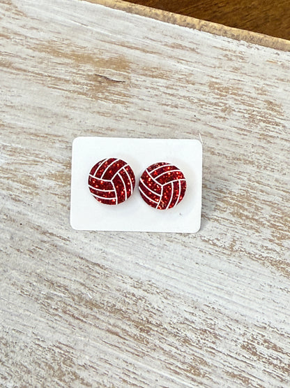 UV Printed Volleyball Acrylic Stud Earrings