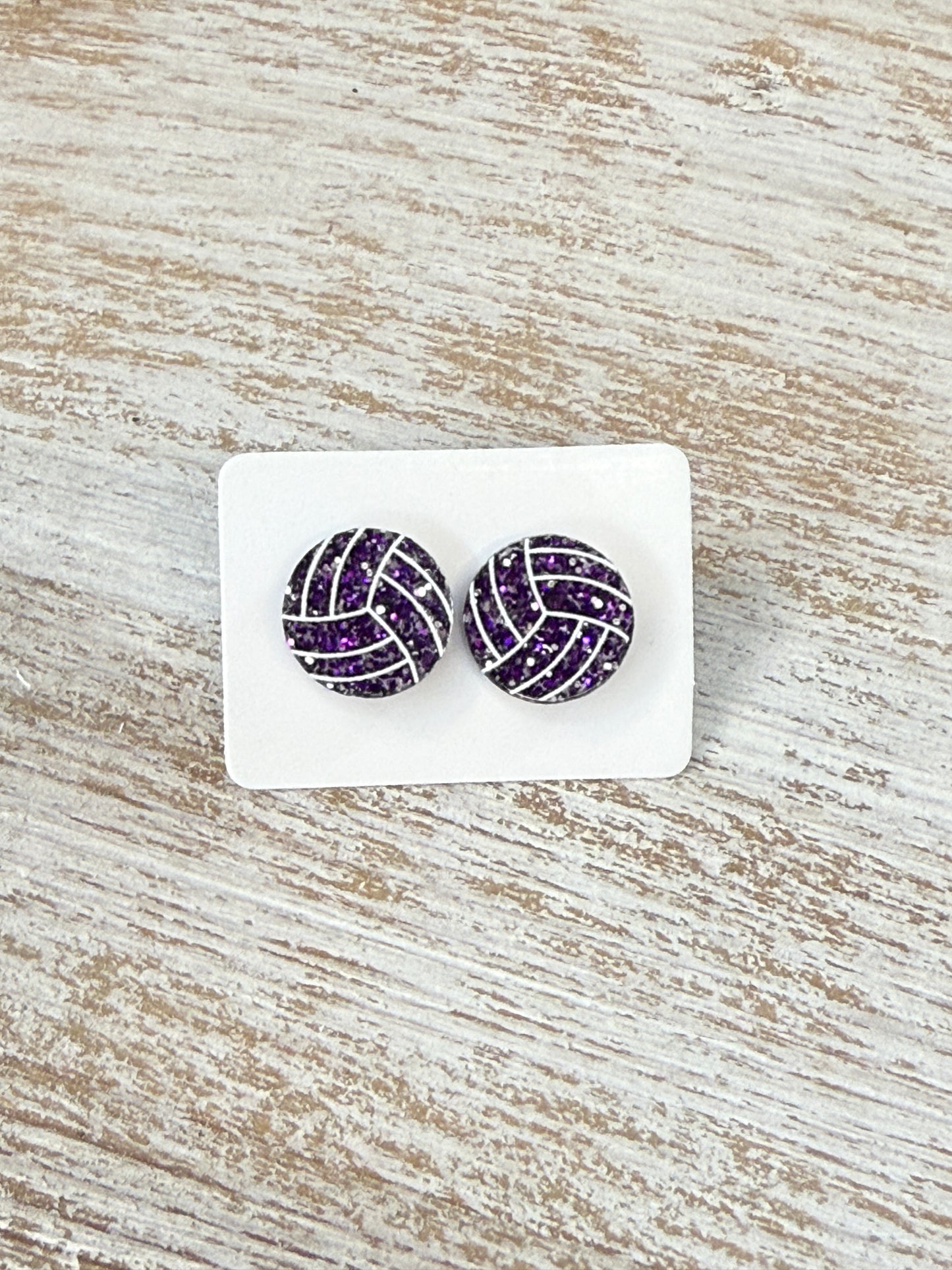 UV Printed Volleyball Acrylic Stud Earrings