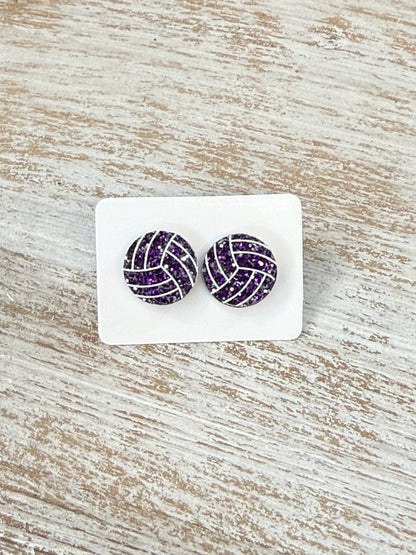 UV Printed Volleyball Acrylic Stud Earrings