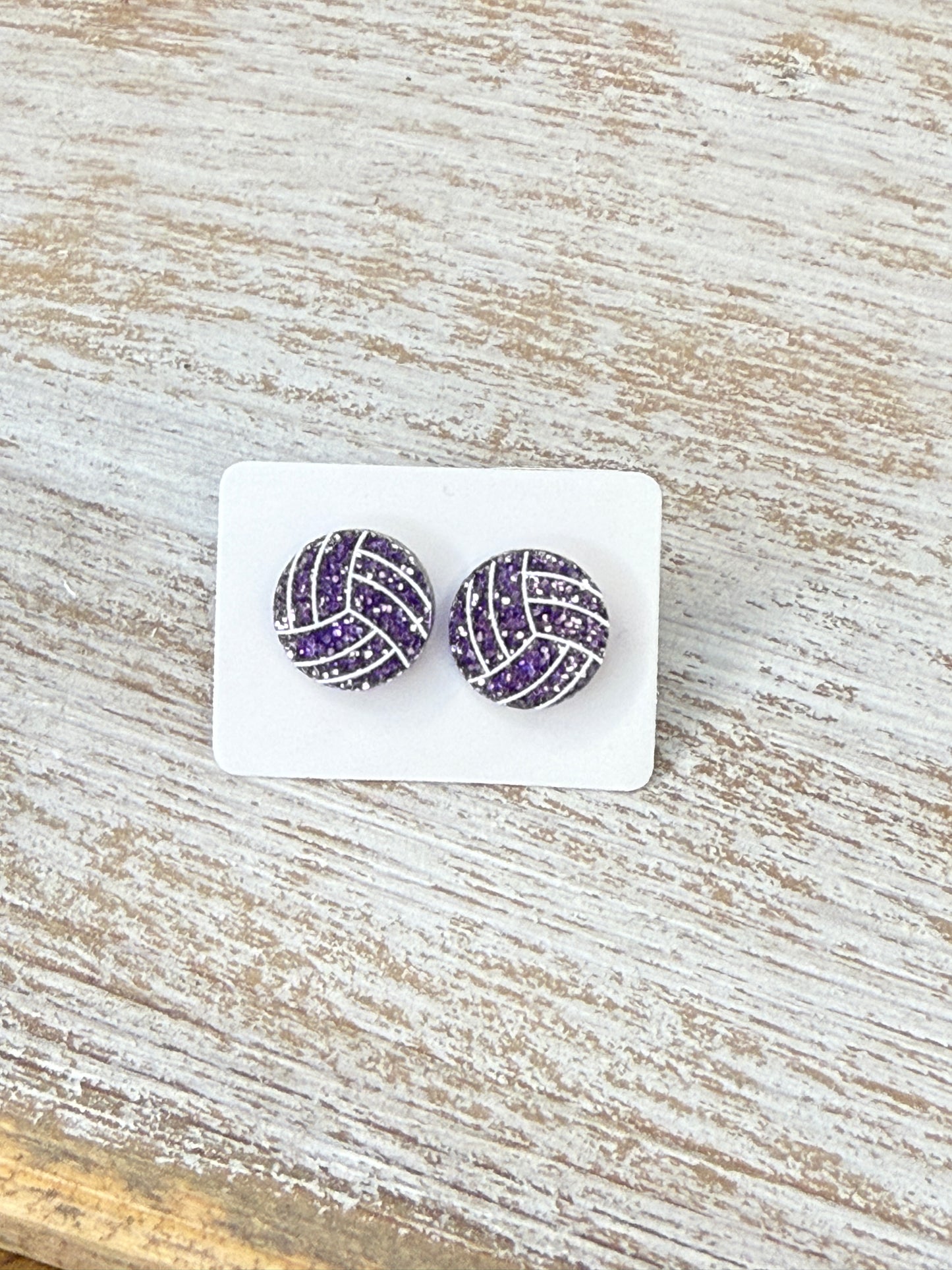 UV Printed Volleyball Acrylic Stud Earrings