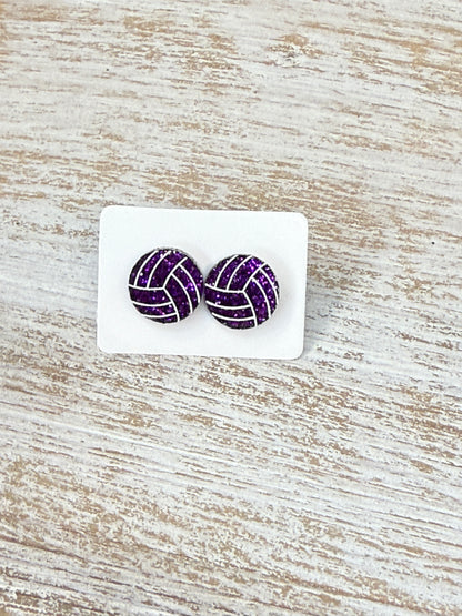 UV Printed Volleyball Acrylic Stud Earrings