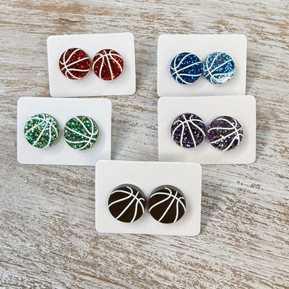 UV Printed Basketball Acrylic Stud Earrings