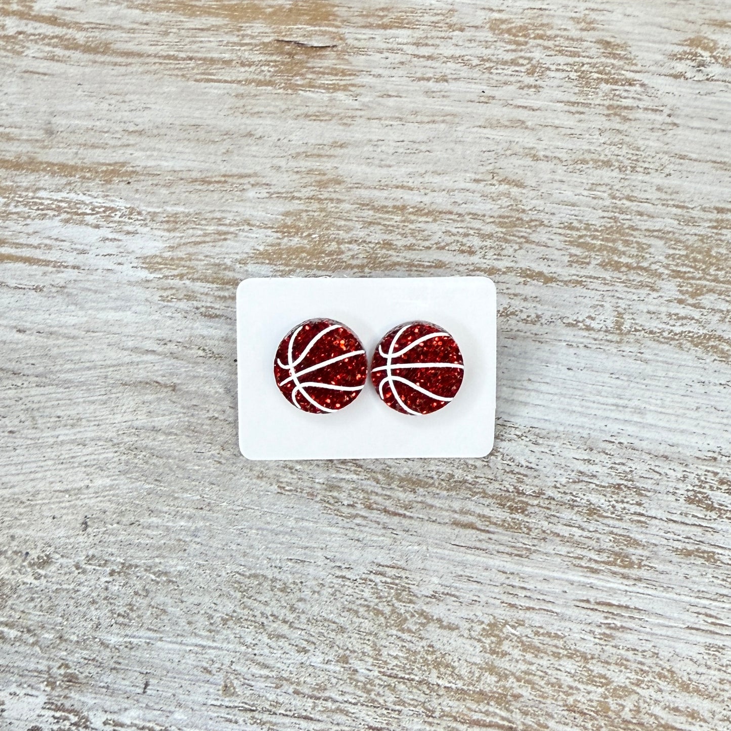 UV Printed Basketball Acrylic Stud Earrings