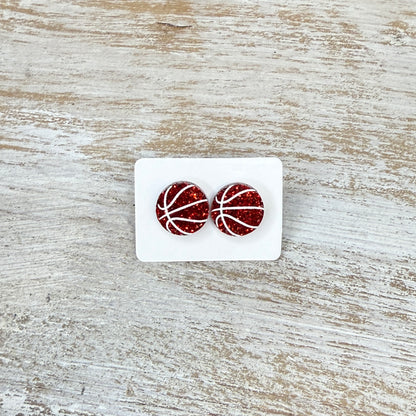 UV Printed Basketball Acrylic Stud Earrings