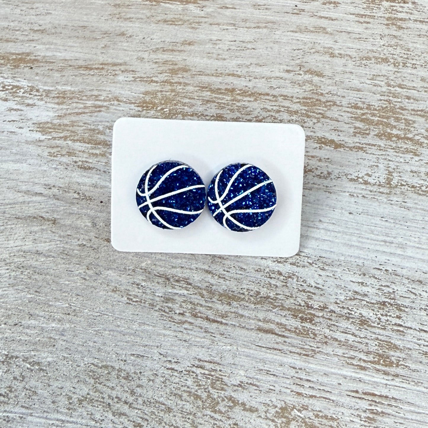 UV Printed Basketball Acrylic Stud Earrings