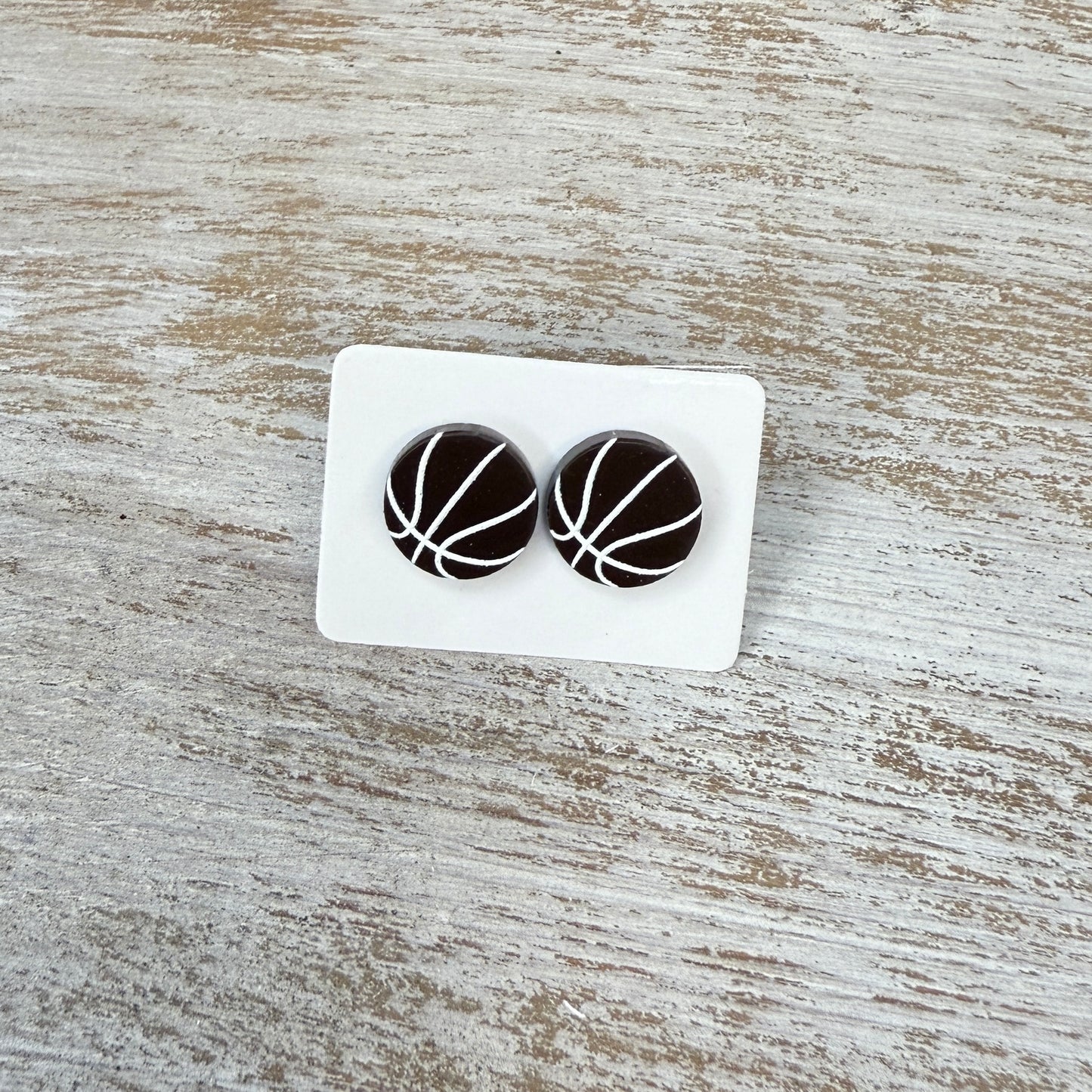 UV Printed Basketball Acrylic Stud Earrings