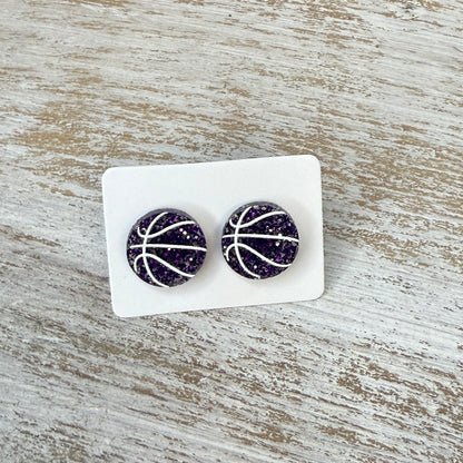 UV Printed Basketball Acrylic Stud Earrings