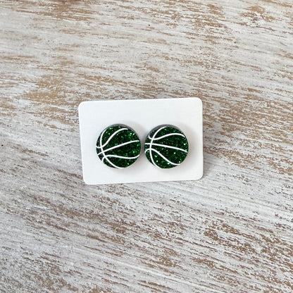 UV Printed Basketball Acrylic Stud Earrings