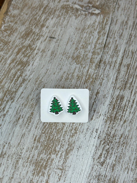UV Printed Evergreen Joy Acrylic Stud Earrings
