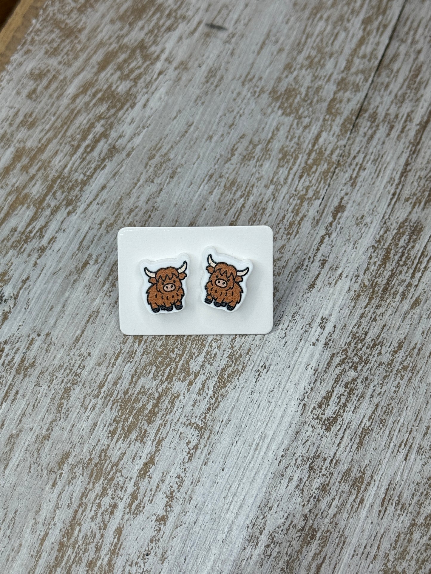 UV Printed Mini Highlanders Acrylic Stud Earrings