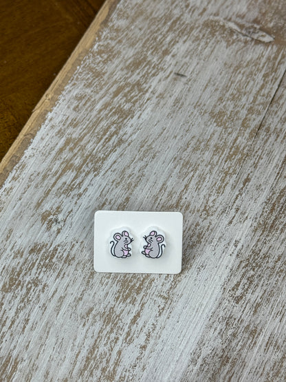 UV Printed Mousie Minis Acrylic Stud Earrings