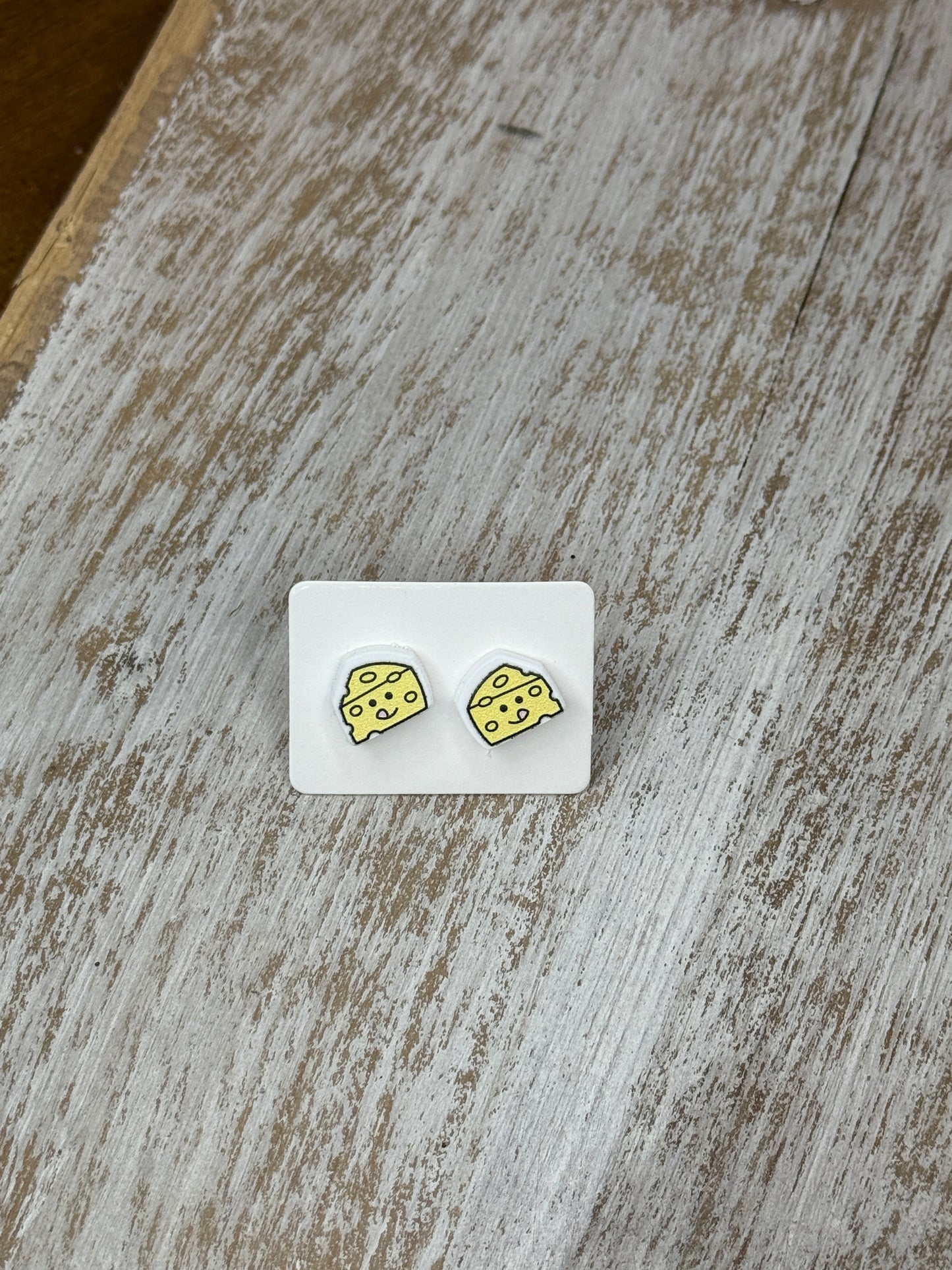 UV Printed Tiny Swiss Acrylic Stud Earrings