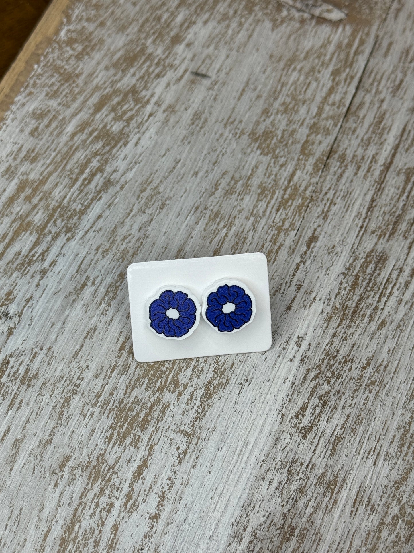 UV Printed Hair Scrunchie Acrylic Stud Earrings