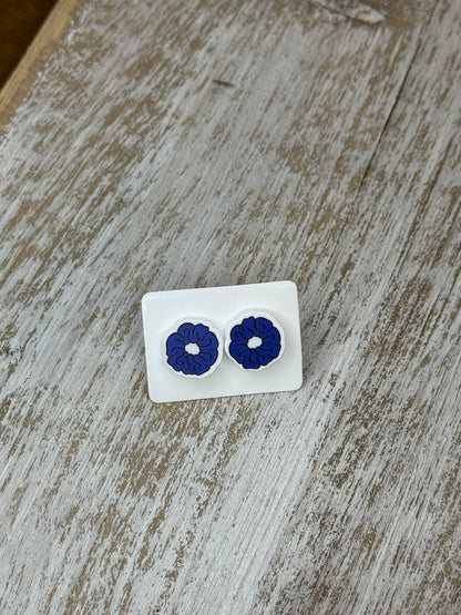 UV Printed Hair Scrunchie Acrylic Stud Earrings