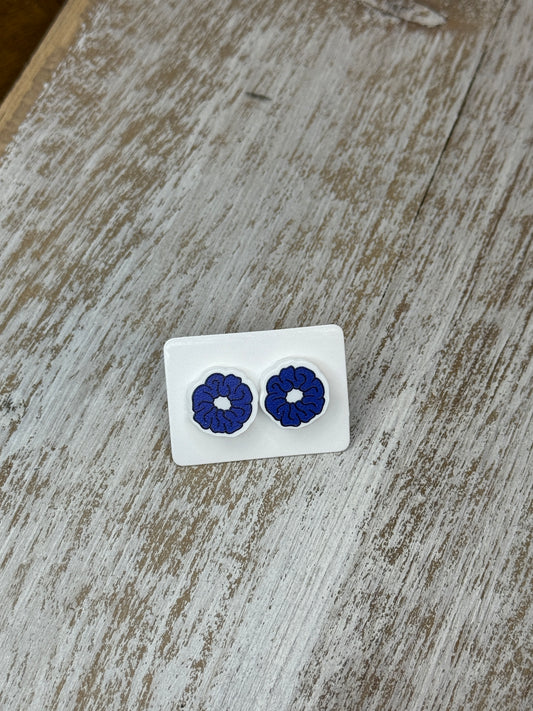 UV Printed Hair Scrunchie Acrylic Stud Earrings