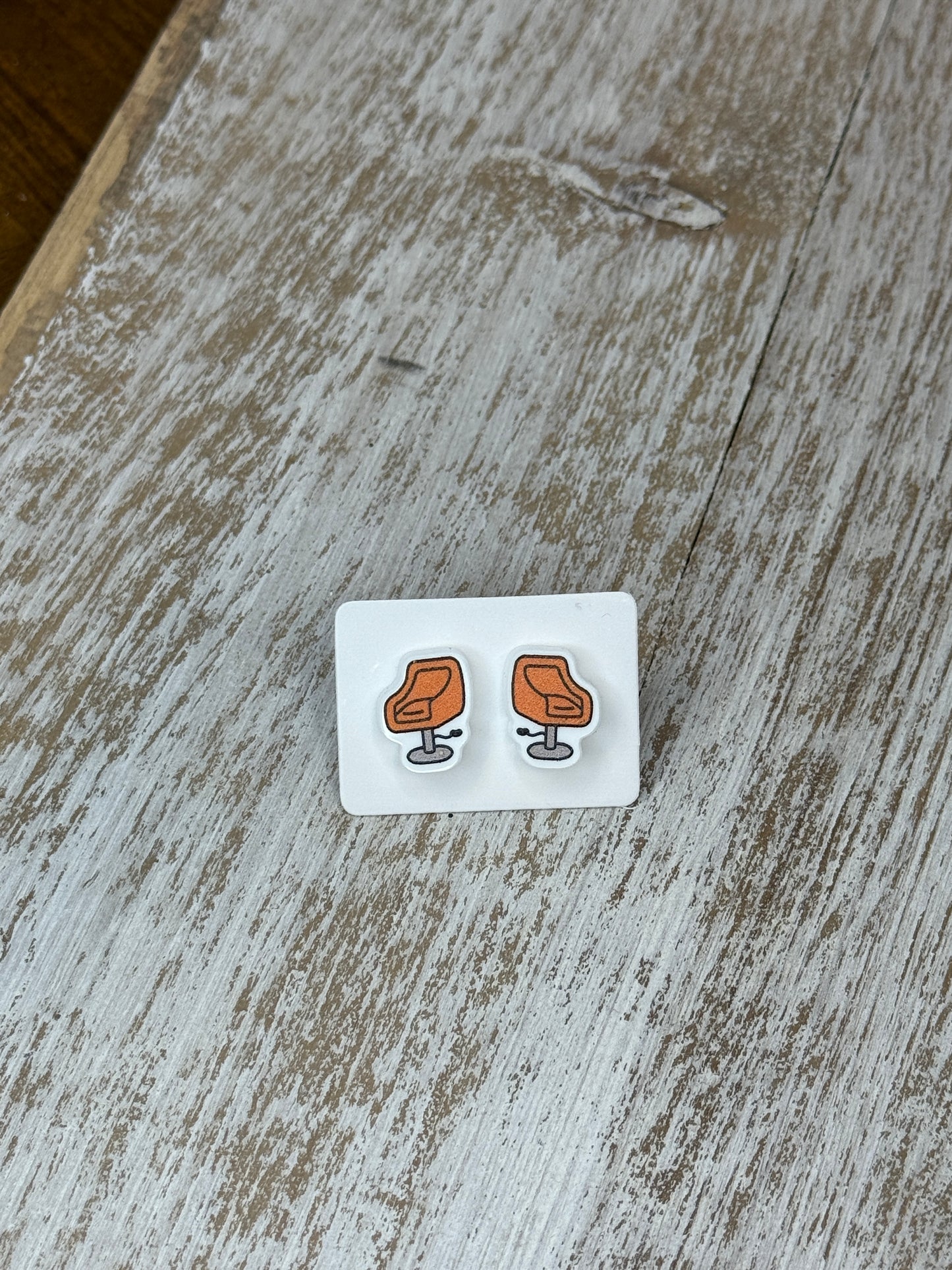 UV Printed Styling Seat Acrylic Stud Earrings