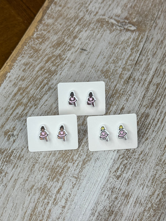 UV Printed Little Dancer Acrylic Stud Earrings