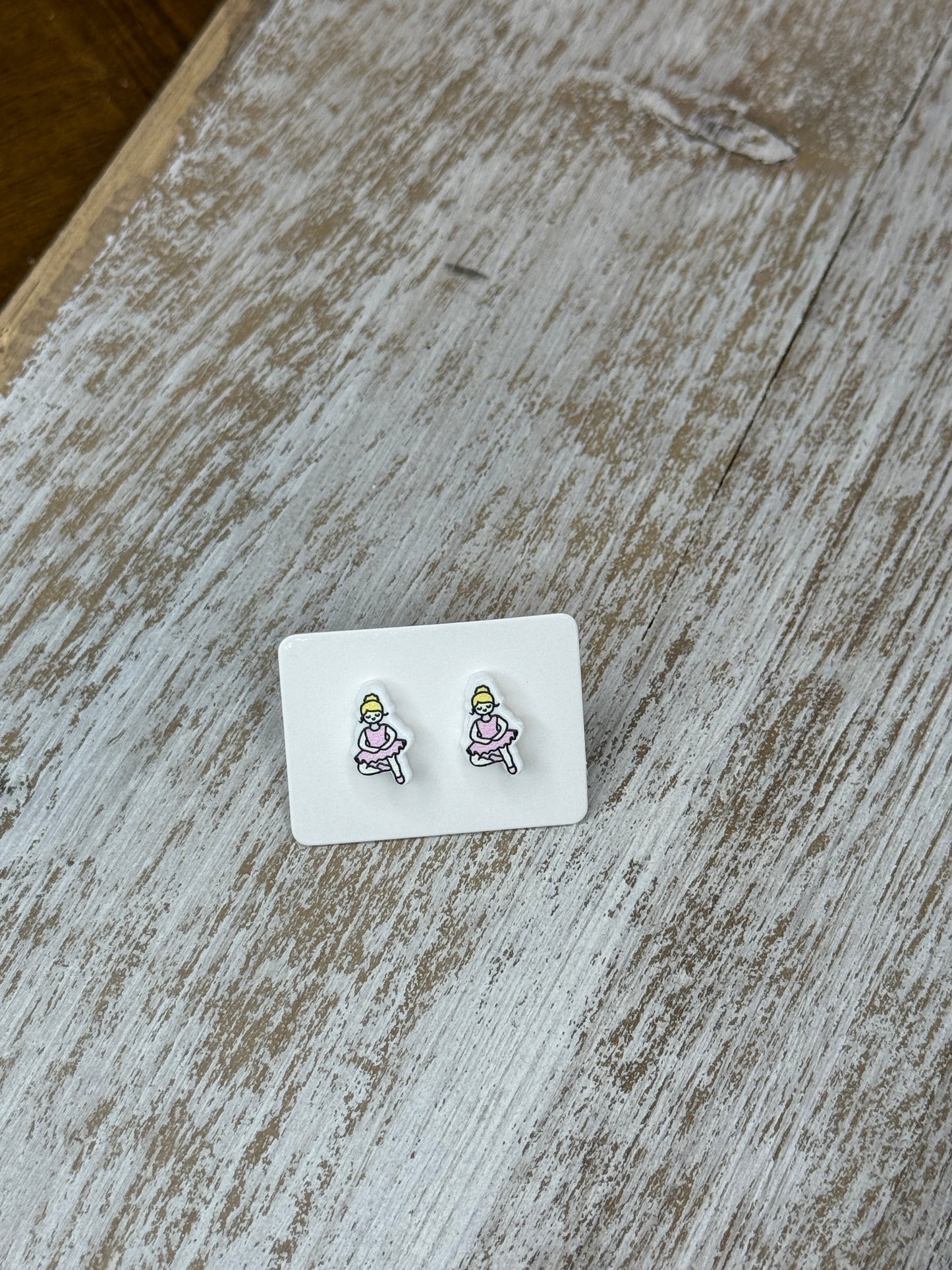 UV Printed Little Dancer Acrylic Stud Earrings