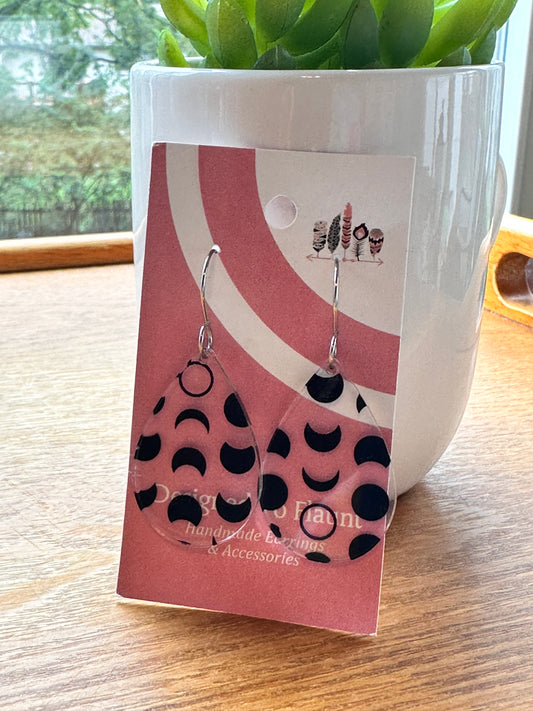 Moon Phases Acrylic Dangle Earrings