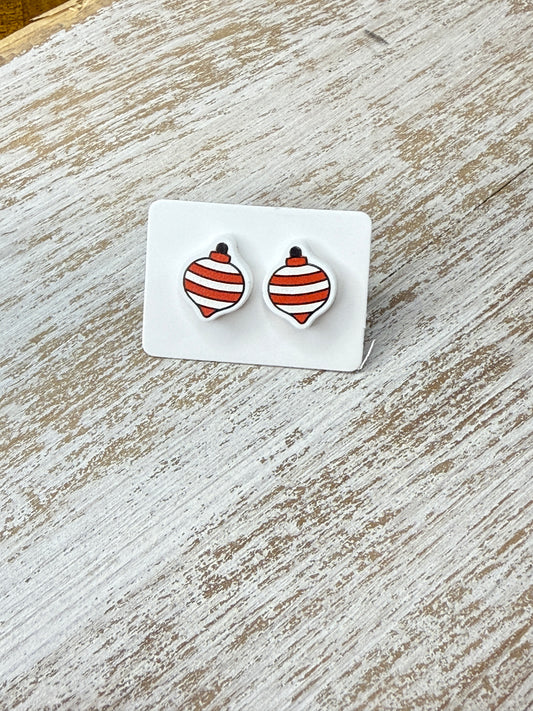 UV Printed Peppermint Ornament Acrylic Stud Earrings