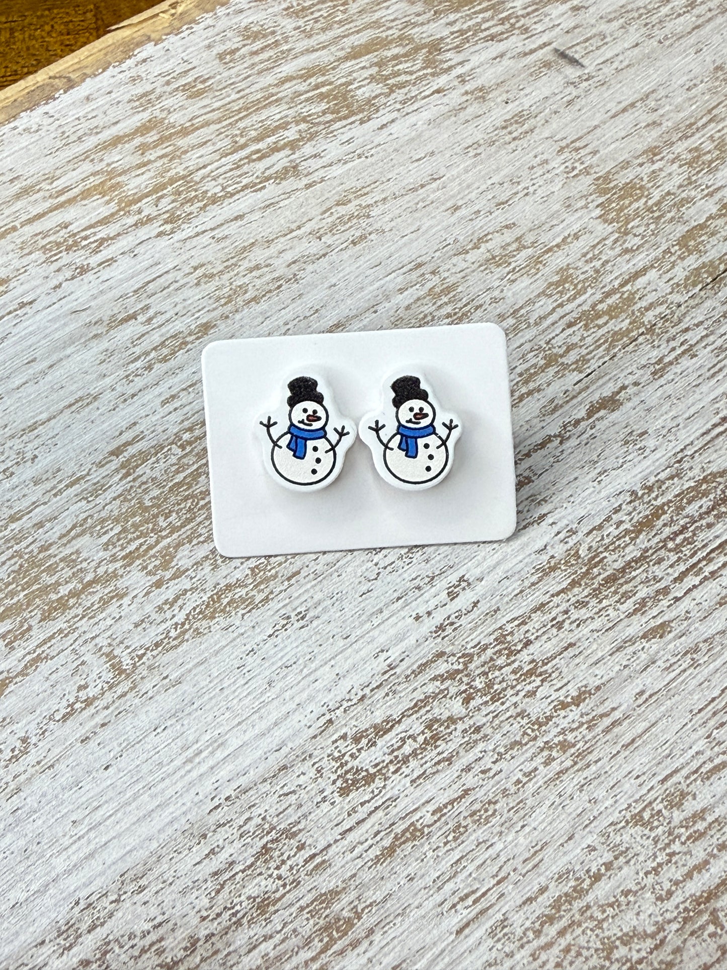 UV Printed Frosty and Bright Acrylic Stud Earrings