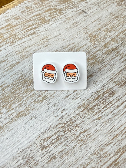 UV Printed Santa's Cheer Acrylic Stud Earrings