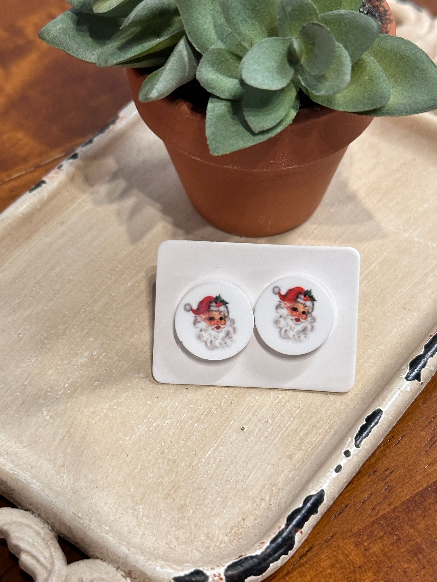Santa Claus Sublimation Stud Earrings