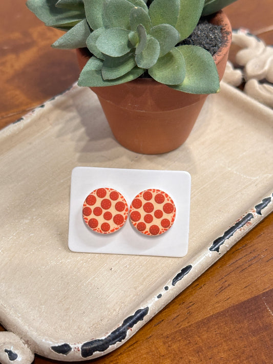 Sublimation Pizza Acrylic Stud Earrings