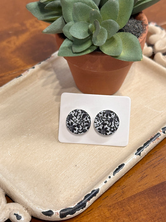 Sublimation Floral Lace Acrylic Stud Earrings
