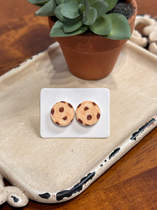 Sublimation Chocolate Chip Cookie Acrylic Stud Earrings